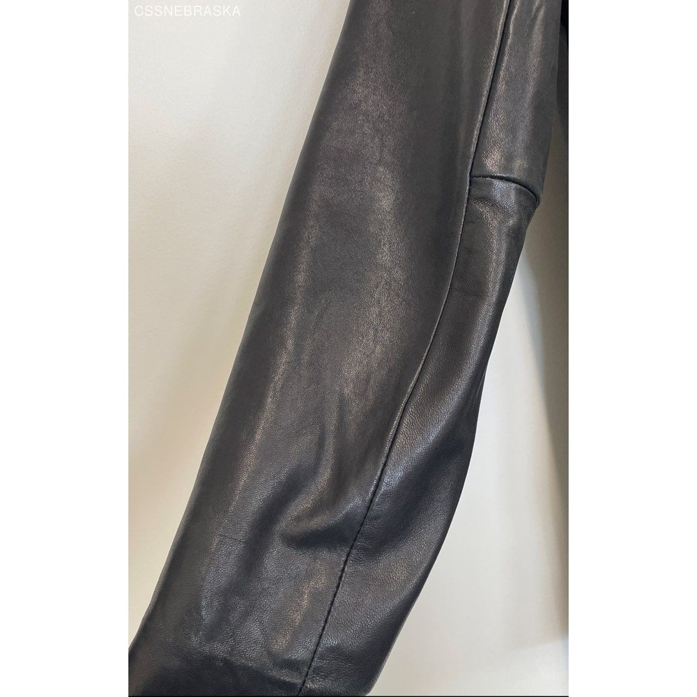 Jones New York Black Womens Jacket Black Leather Button Pockets - Size S - Picture 5 of 12